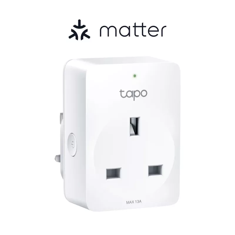 Išmanusis kištukas TP‑Link Tapo Mini P110M — „Wi‑Fi“ / „Bluetooth“ vidinis išmanusis lizdas, 16 A, 100–240 V, 3680 W, baltas
