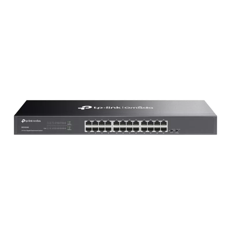 TP-Link Omada DS1024G tinklo komutatorius Nevaldomas Gigabit Ethernet (10/100/1000) 1U Juodas