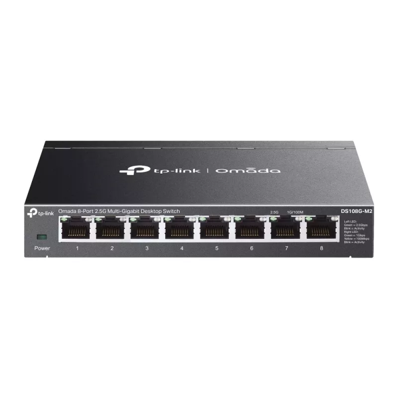 TP-Link Omada DS108G-M2 tinklo komutatorius Nevaldomas 2.5G Ethernet (100/1000/2500) Juodas