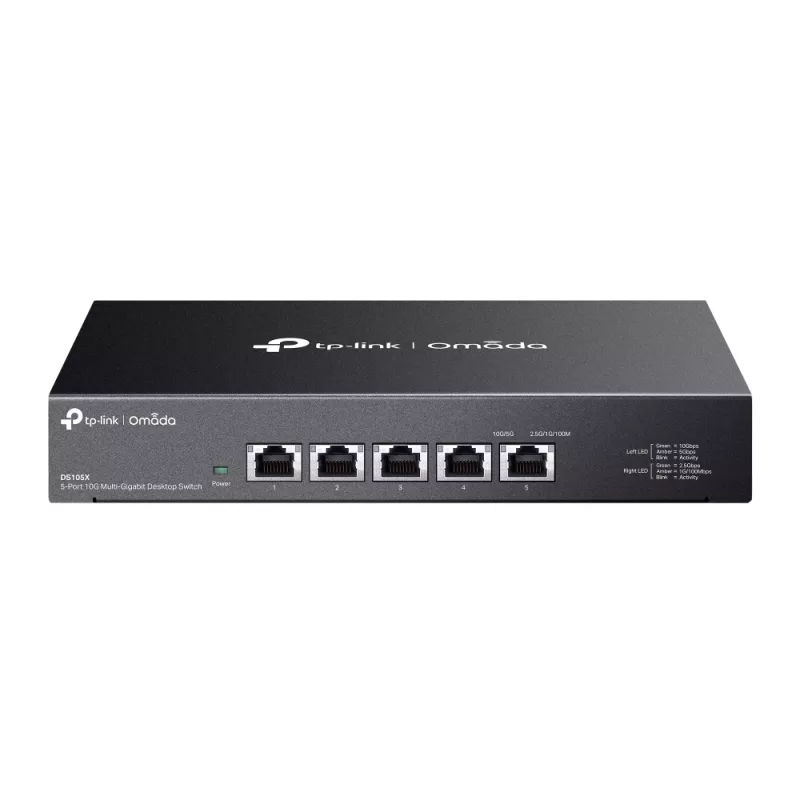 TP-Link Omada DS105X tinklo komutatorius Nevaldomas 10G Ethernet (100/1000/10000) Juoda