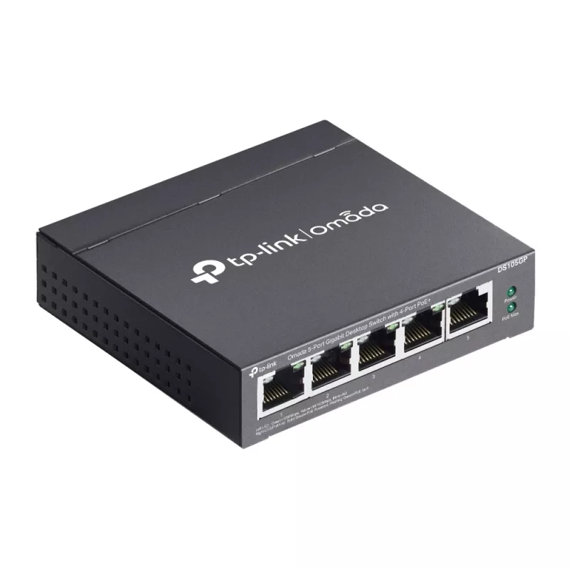 TP-Link Omada DS105G tinklo komutatorius Nevaldomas Gigabit Ethernet (10/100/1000) Power over Ethernet (PoE) Juoda