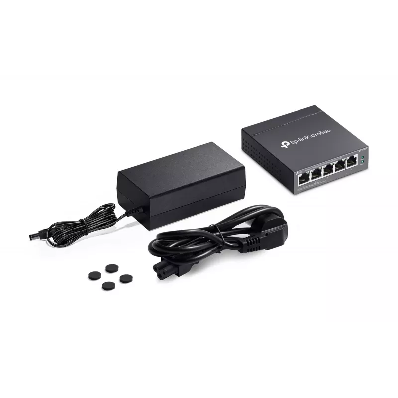 TP-Link Omada DS105G tinklo komutatorius Nevaldomas Gigabit Ethernet (10/100/1000) Power over Ethernet (PoE) Juoda