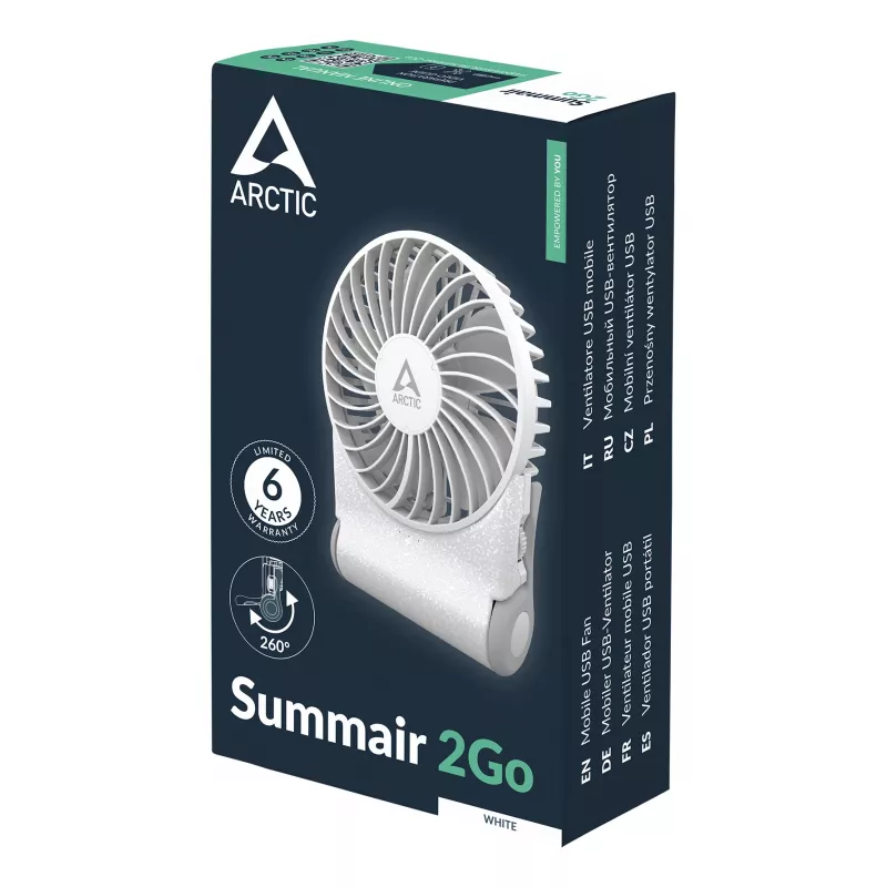 ARCTIC Summair 2Go – galingas rankinis ventiliatorius su itin ilga baterijos veikimo trukme