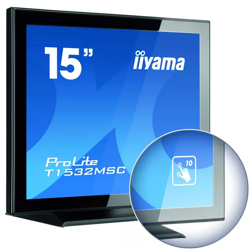 iiyama T1532MSC-B5AG POS monitorius 38,1 cm (15 colių) 1024 x 768 pikseliai Jutiklinis ekranas