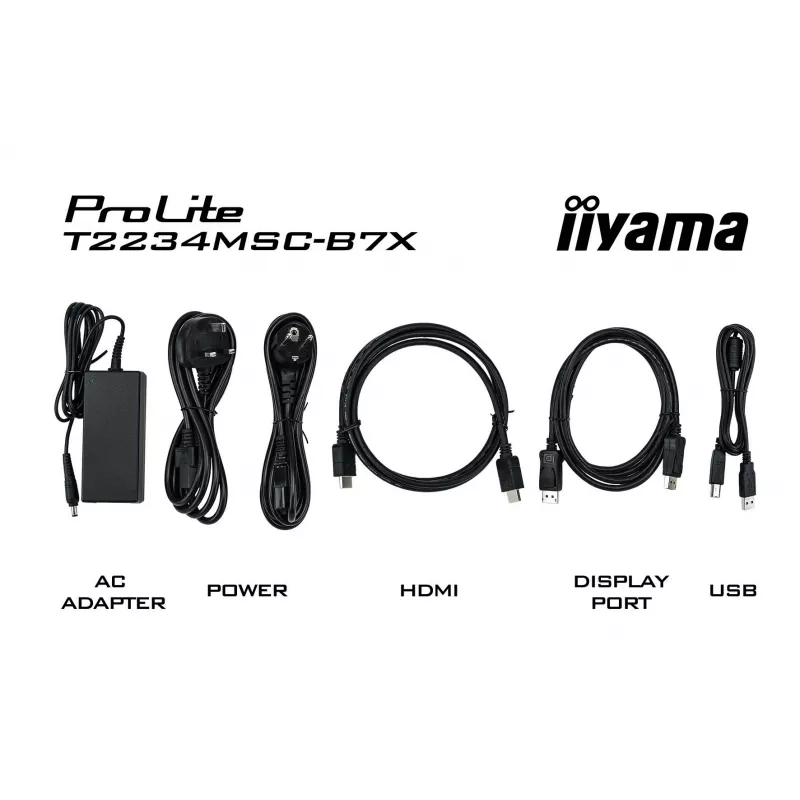 iiyama ProLite T2234MSC-B7X kompiuterio monitorius 54,6 cm (21,5 col.) 1920 x 1080 pikselių Full HD Jutiklinis ekranas Juodas
