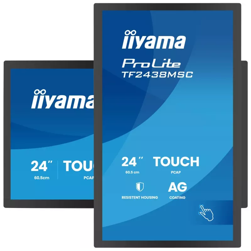 Liečiamas monitorius IIYAMA TF2438MSC-B2 — 24 colių interaktyvus ekranas, daugiafunkcinis jutiklis