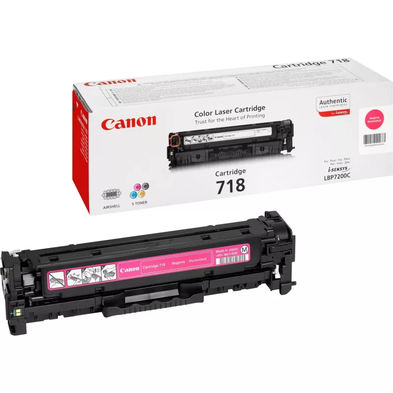 Canon 718 M rašalo kasetė, 2500 puslapių, purpurinė