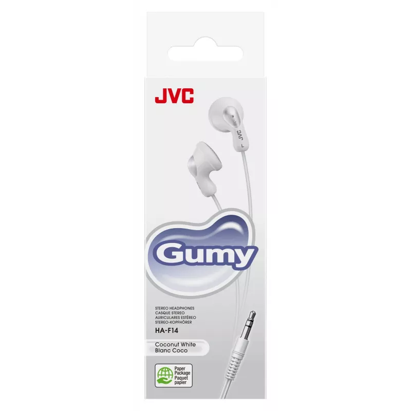 JVC F14 Gumy į ausis įdedamos laidinės ausinės, baltos