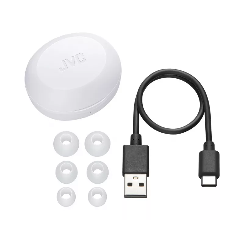Belaidės į ausis įdedamos ausinės JVC HA-A5T True Wireless Stereo (TWS) — Intraauralinės, 20–20000 Hz, Baltos