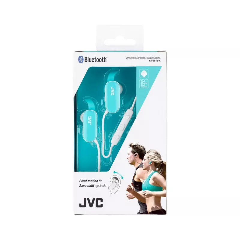 JVC HA-EBT5-A-E ausinės / laisvų rankų įranga Belaidės Į ausis įdedamos Sportui Bluetooth Mėlyna, Balta