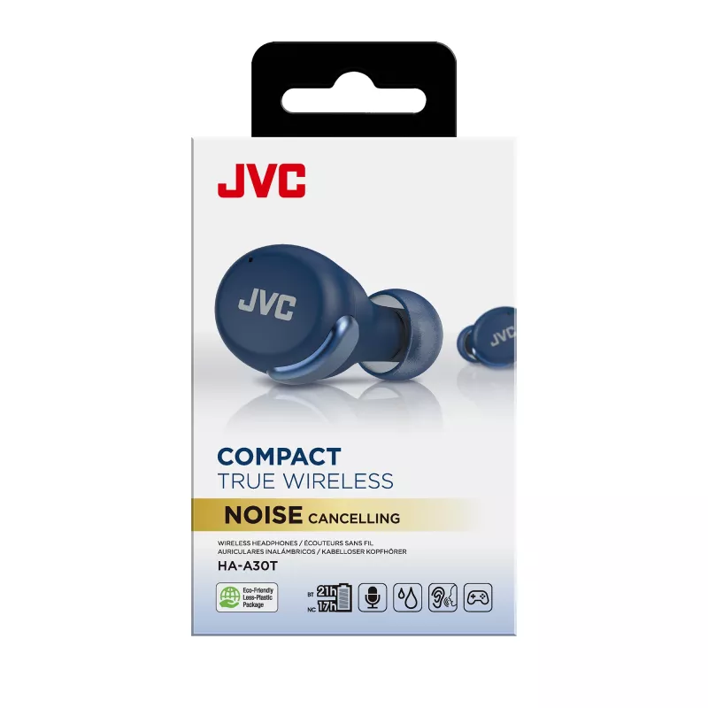 JVC aktyvus triukšmo slopinimas TWS mėlyna, True Wireless Stereo (TWS), 20 - 20000 Hz, skambučiai/muzika, 8,4 g, ausinės, mėlyna