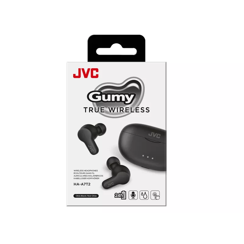 JVC Gumy TWS Stix Juoda, True Wireless Stereo (TWS), 20 - 20000 Hz, skambučiams/muzikai, 8.4 g, ausinės, juoda