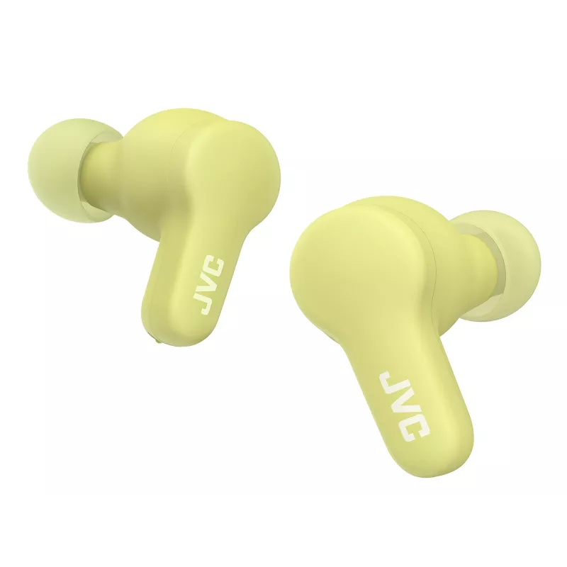Belaidės į ausis dedamos ausinės JVC Gumy TWS Stix Green — tikras belaidis stereofoninis Bluetooth ryšys, 20–20000 Hz, 10 m nuotolis