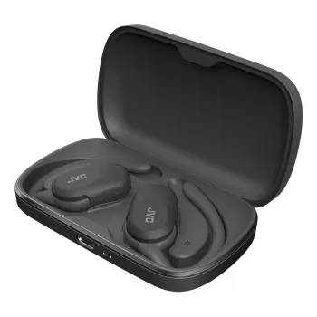 Ausinės JVC HA-NP40T True Wireless Stereo TWS ausinės su ausies lankeliu Bluetooth juodos, 20–20000 Hz, 10 m