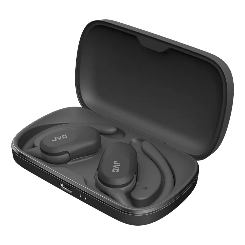 Ausinės JVC HA-NP40T True Wireless Stereo TWS ausinės su ausies lankeliu Bluetooth juodos, 20–20000 Hz, 10 m