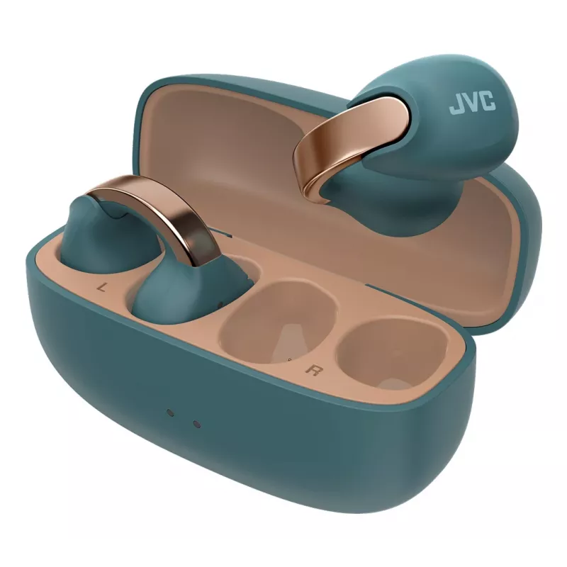 JVC HA-NP1T ausinės True Wireless Stereo (TWS) ausies užkabinimas Skambučiai / Muzika USB Type-C Bluetooth mėlyna, auksinė