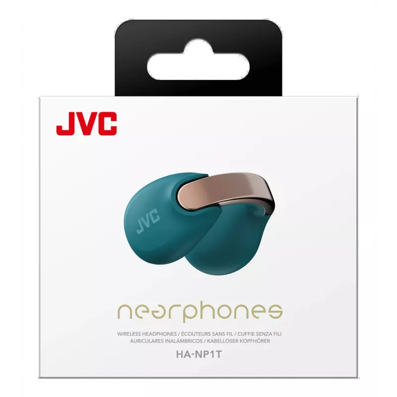 JVC HA-NP1T ausinės True Wireless Stereo (TWS) ausies užkabinimas Skambučiai / Muzika USB Type-C Bluetooth mėlyna, auksinė