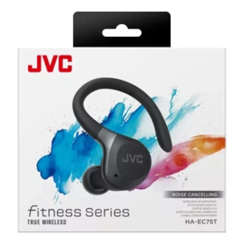 JVC HA-EC75T-B-U ausinės / ausinės su mikrofonu Belaidės Užkabinamos ant ausies Sportinės Bluetooth Juodos