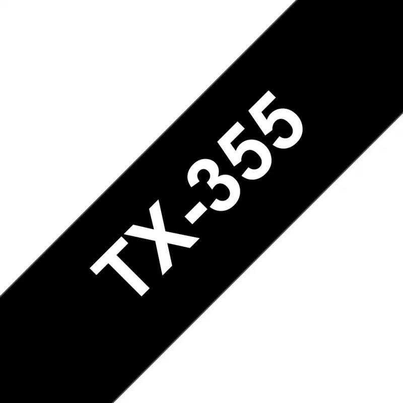 Brother TX-355 etikečių gamybos juosta Balta ant juodos