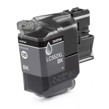 Rašalo kasetė Brother LC552XLBK Originali juoda pigmentinė rašalo kasetė, vienos pakuotės formatas, išeiga apie 3000 lapų