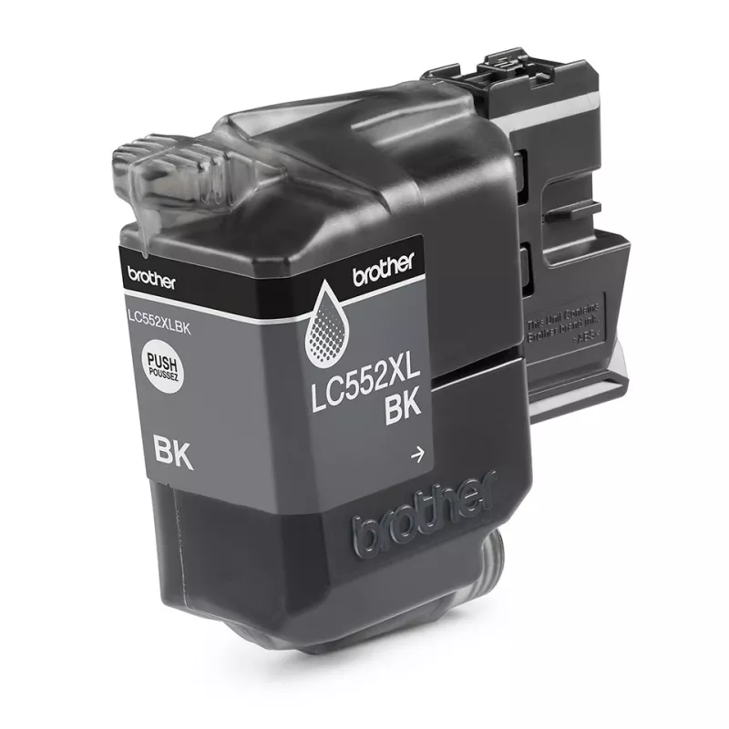 Rašalo kasetė Brother LC552XLBK Originali juoda pigmentinė rašalo kasetė, vienos pakuotės formatas, išeiga apie 3000 lapų