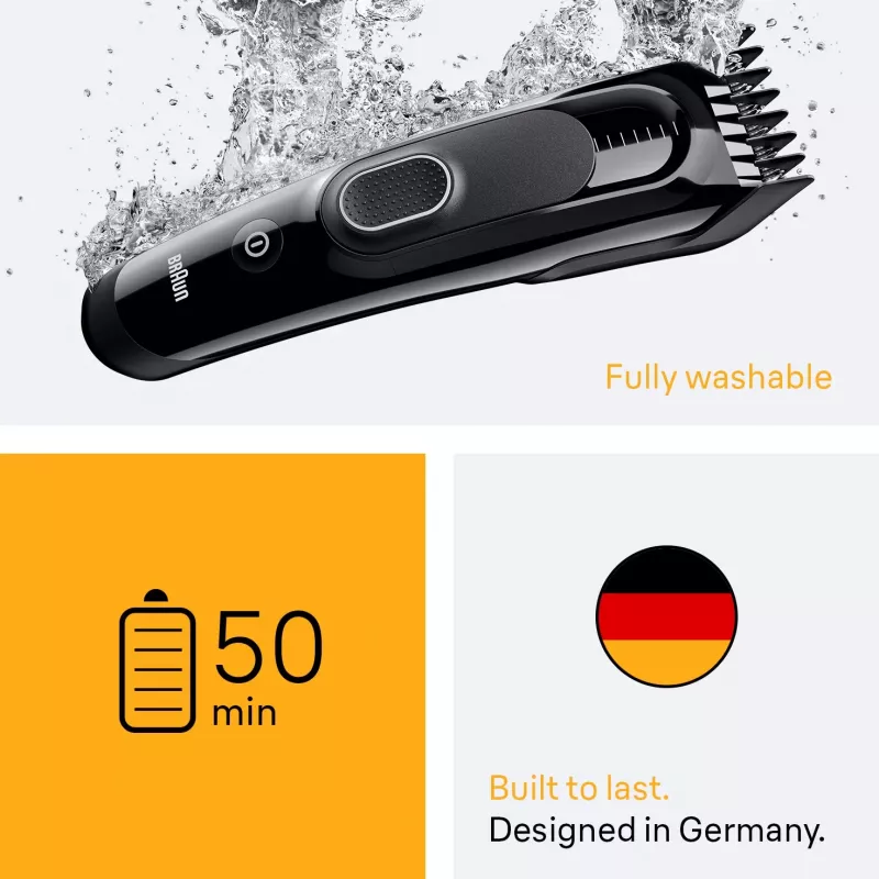 Braun HC5510 plaukų kirpimo mašinėlė, juoda, 9, nikelio-metalo hidrido (NiMH)