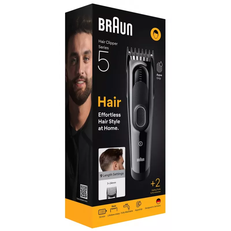 Braun HC5510 plaukų kirpimo mašinėlė, juoda, 9, nikelio-metalo hidrido (NiMH)