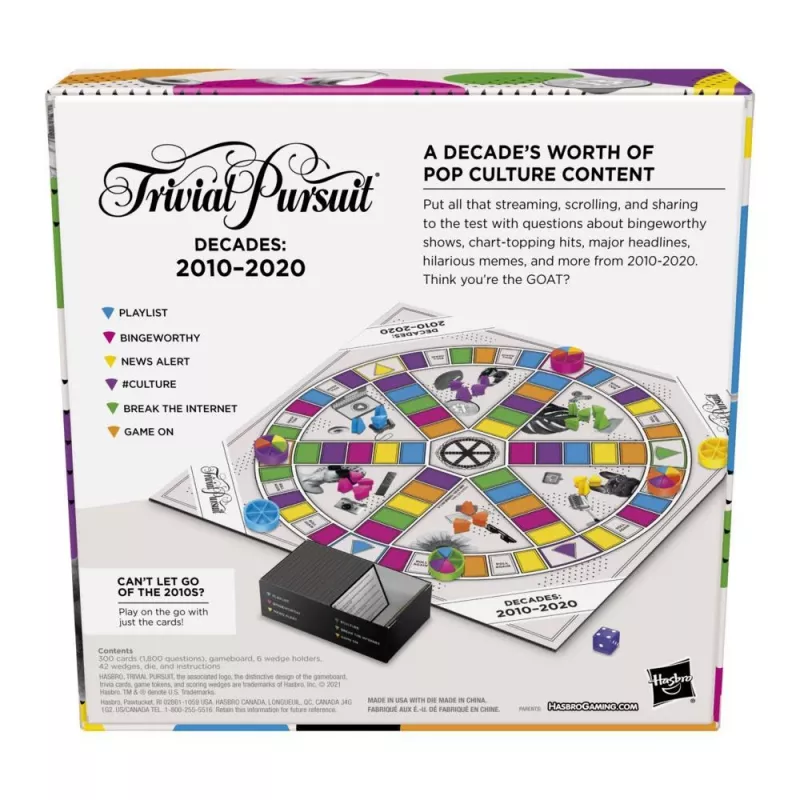 Hasbro Gaming Trivial Pursuit Dešimtmečiai 2010–2020 stalo žaidimas Trivia