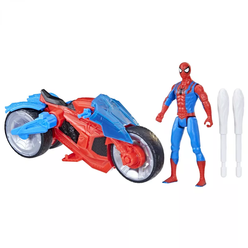 Marvel Spider-Man Spider-Man Web Blast Cycle žaidimų rinkinys su lanksčia Spider-Man figūrėle vaikams
