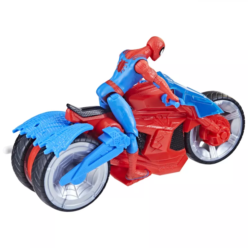Marvel Spider-Man Spider-Man Web Blast Cycle žaidimų rinkinys su lanksčia Spider-Man figūrėle vaikams