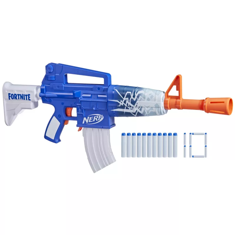 Nerf Fortnite Blue Shock, žaislinis šautuvas, 8 m., 99 m., Fortnite, 785 g