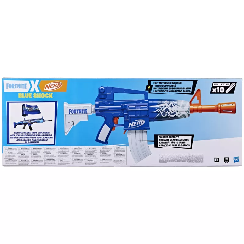Nerf Fortnite Blue Shock, žaislinis šautuvas, 8 m., 99 m., Fortnite, 785 g