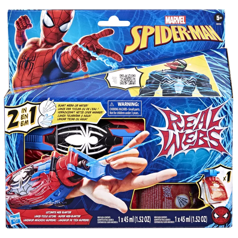 Žaislinis pirštinių sprogdintuvas Marvel Spider-Man Real Webs Ultimate Web Blaster