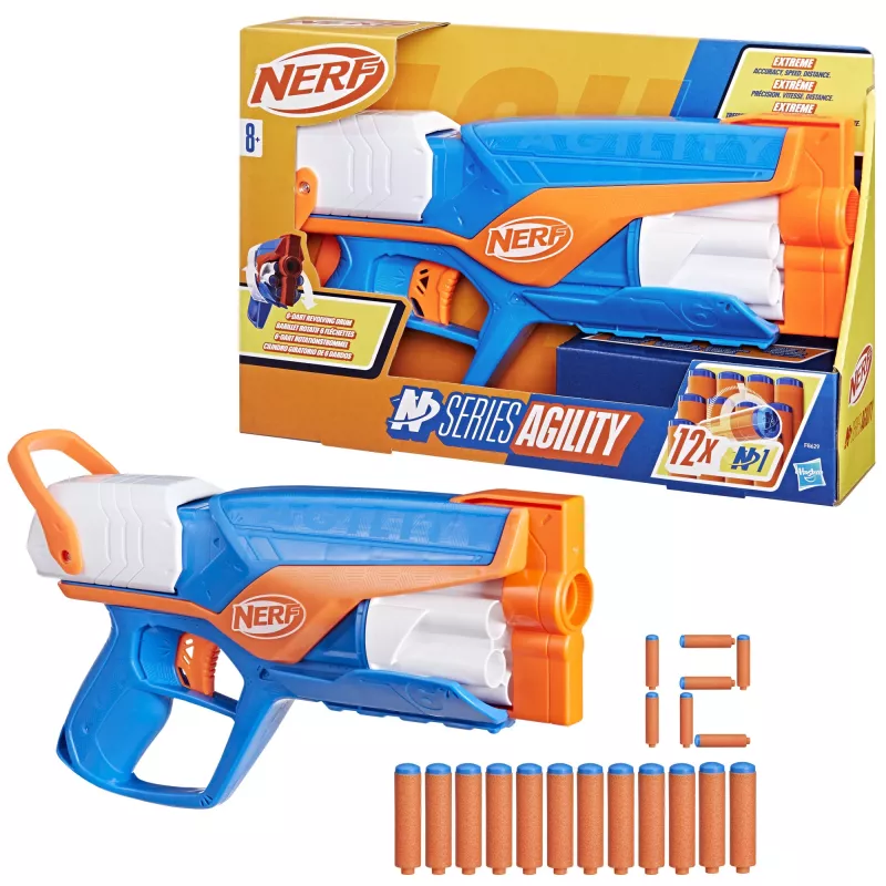 Žaislinis šturmo šautuvas NERF N Series Agility mėlynas oranžinis baltas 8 metų