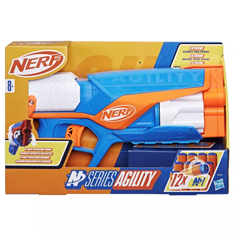 Žaislinis šturmo šautuvas NERF N Series Agility mėlynas oranžinis baltas 8 metų
