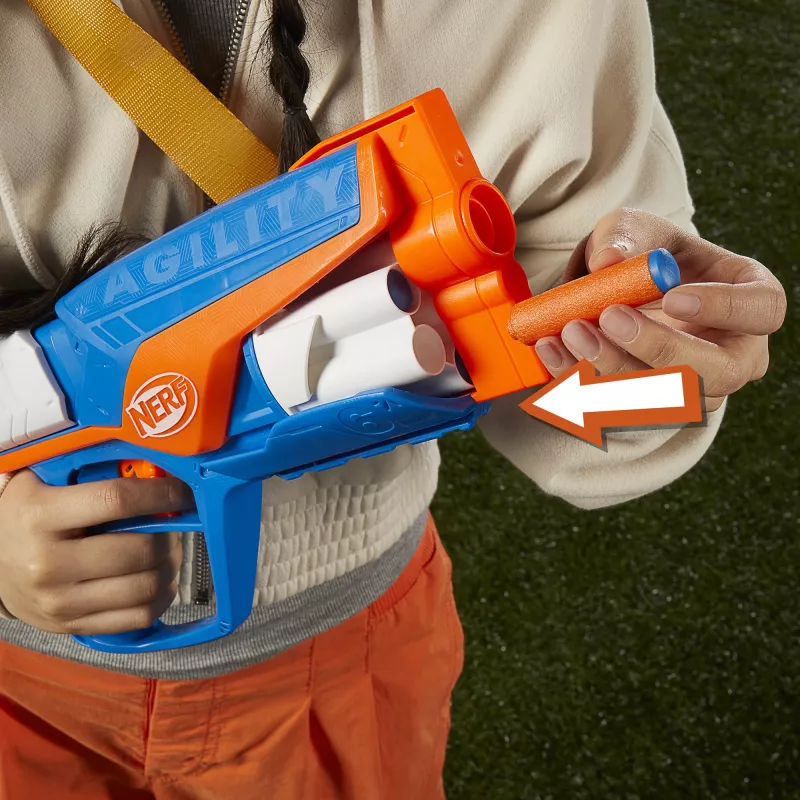 Žaislinis šturmo šautuvas NERF N Series Agility mėlynas oranžinis baltas 8 metų