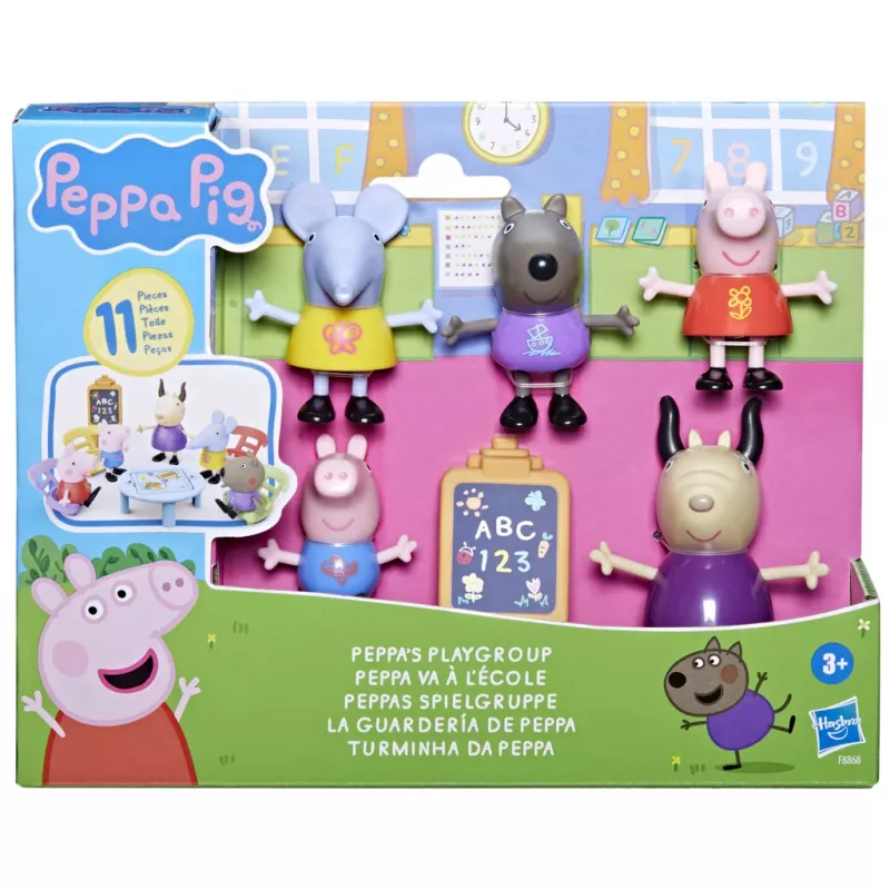 Hasbro Peppa Pig žaidimų grupės rinkinys su 5 figūrėlėmis ir 6 priedais, ikimokyklinio amžiaus žaislai mergaitėms ir berniukams nuo 3 metų