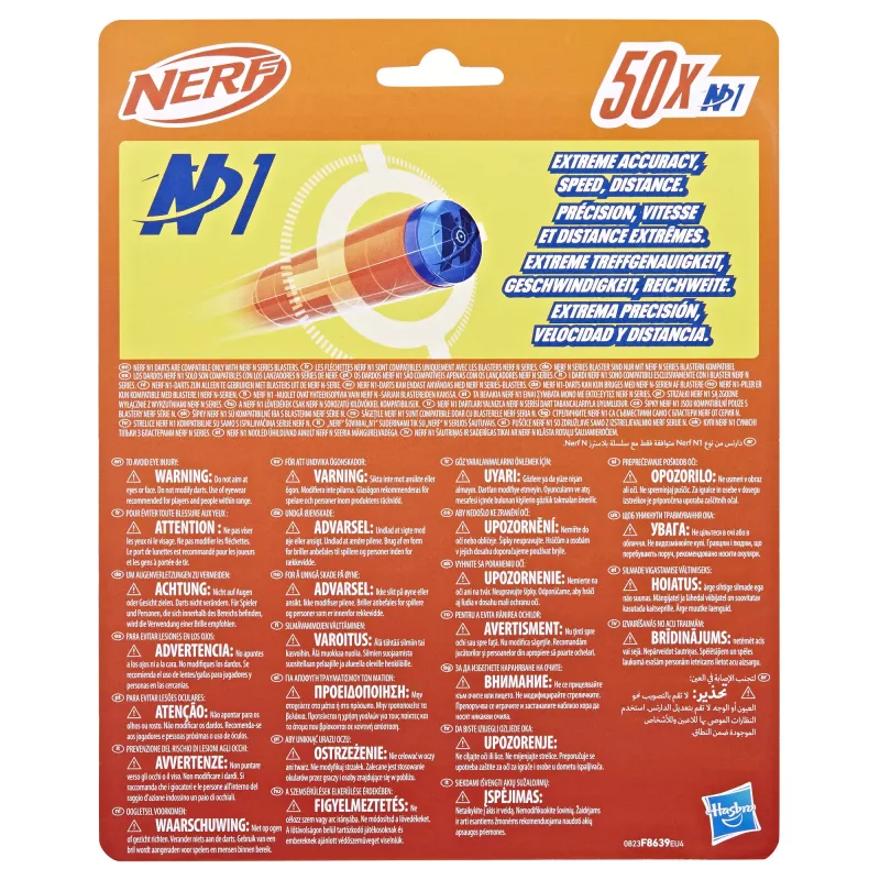 Nerf N Series N1-Darts 50x, papildymo rinkinys, 8 m., 50 vnt., mėlyna, oranžinė