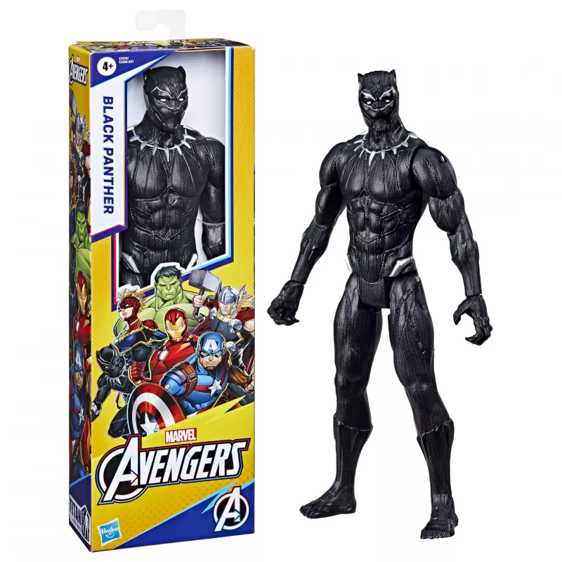 Marvel Avengers Titan Hero Juoda Panther figūra, 4 metai, Spalvota, Plastikas