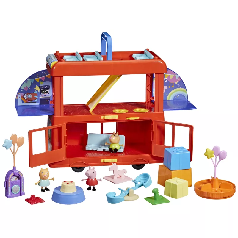 Peppa Pig 2-in-1 Party Bus, veiksmo / nuotykių, 3 m., įvairiaspalvis, plastikas