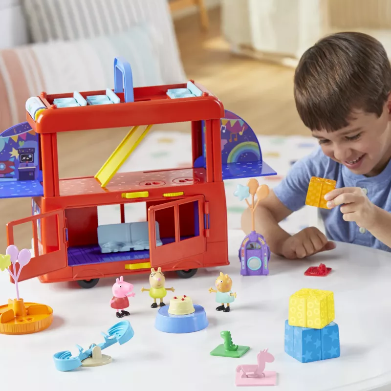 Peppa Pig 2-in-1 Party Bus, veiksmo / nuotykių, 3 m., įvairiaspalvis, plastikas