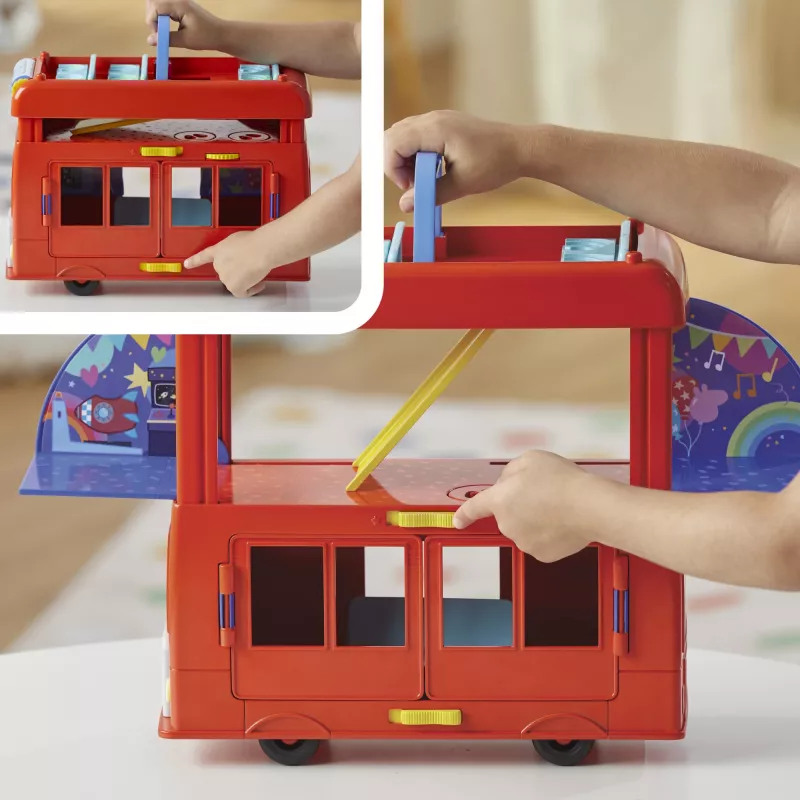 Peppa Pig 2-in-1 Party Bus, veiksmo / nuotykių, 3 m., įvairiaspalvis, plastikas