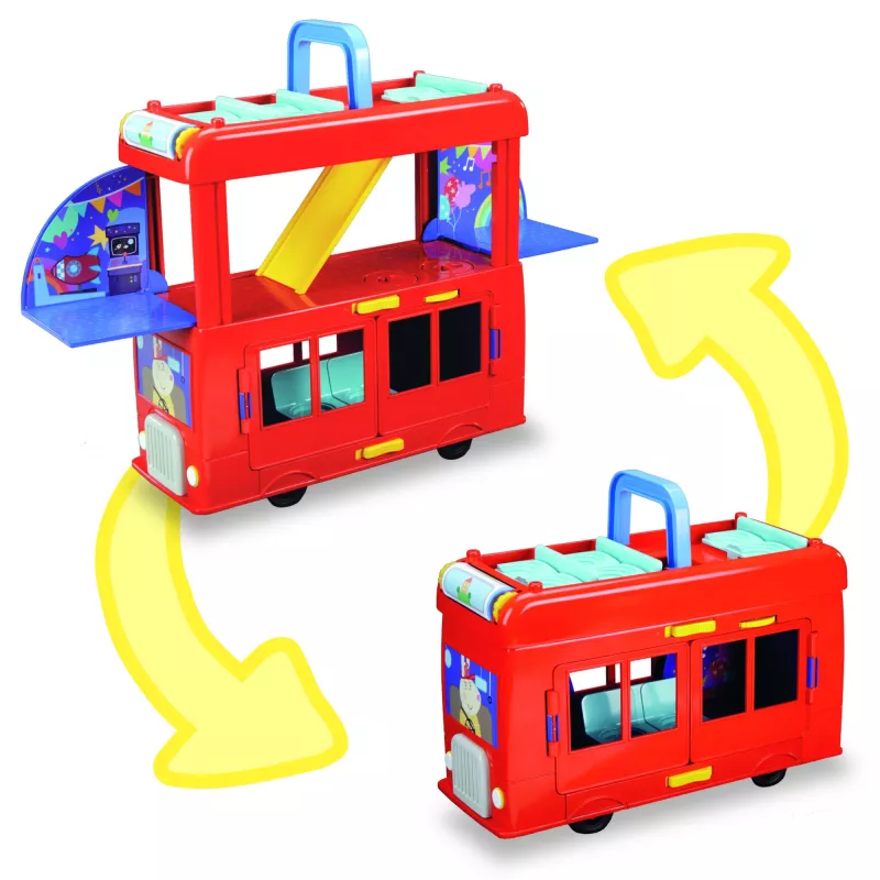 Peppa Pig 2-in-1 Party Bus, veiksmo / nuotykių, 3 m., įvairiaspalvis, plastikas