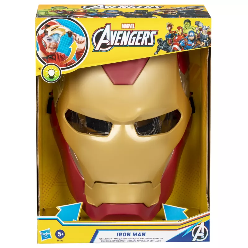Marvel Avengers Iron Man Flip FX kaukė, vaikams, veido kaukė, nuo 5 metų, filmas, 1 vnt.