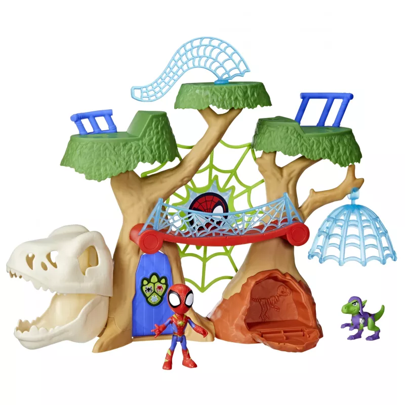 Žaidimų rinkinys Veiksmo / Nuotykių Hasbro Marvel Spidey and His Amazing Friends Dino Webs Treehouse