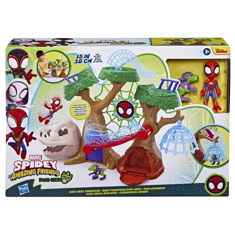 Žaidimų rinkinys Veiksmo / Nuotykių Hasbro Marvel Spidey and His Amazing Friends Dino Webs Treehouse