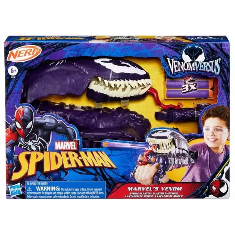 Žaislinis pirštinės tipo šaudyklė Hasbro Marvel Spider-Man Venom Strike Blaster Violetinė