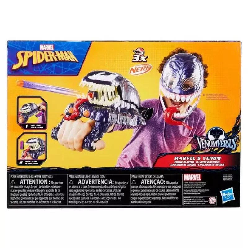 Žaislinis pirštinės tipo šaudyklė Hasbro Marvel Spider-Man Venom Strike Blaster Violetinė