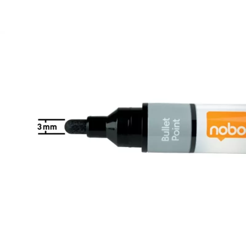 Nobo Liquid Ink Whiteboard Pens Bullet Tip 10 Pack, 10 vnt., Daugiaspalvės, Teptuko tipo antgalis, Įvairių spalvų, 3 mm, 38 mm