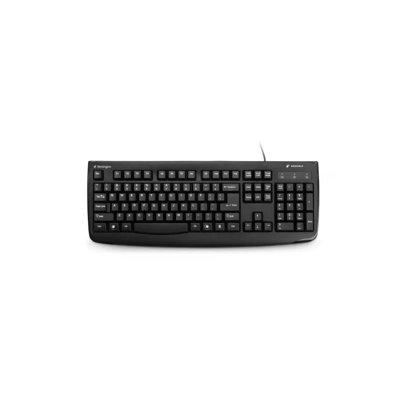 Kensington K:Keybrd Washable ProFitUSB ES, viso dydžio (100 %), laidinė, USB, QWERTY, juoda